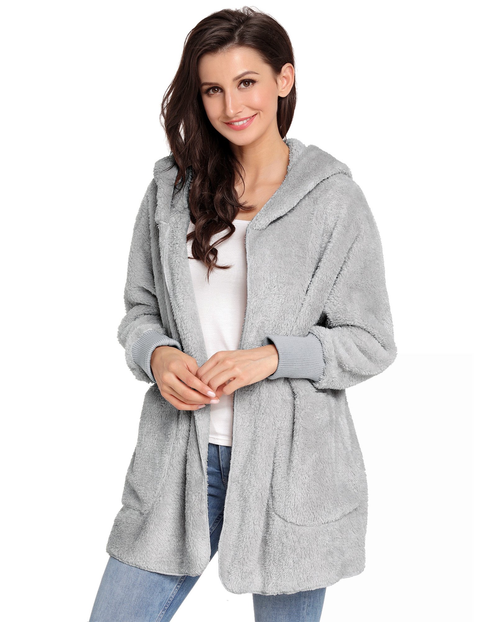 fuzzy sweater cardigan with hood pattern clip art